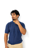 Flexora Men’s Blue Sweater-Knit Polo.