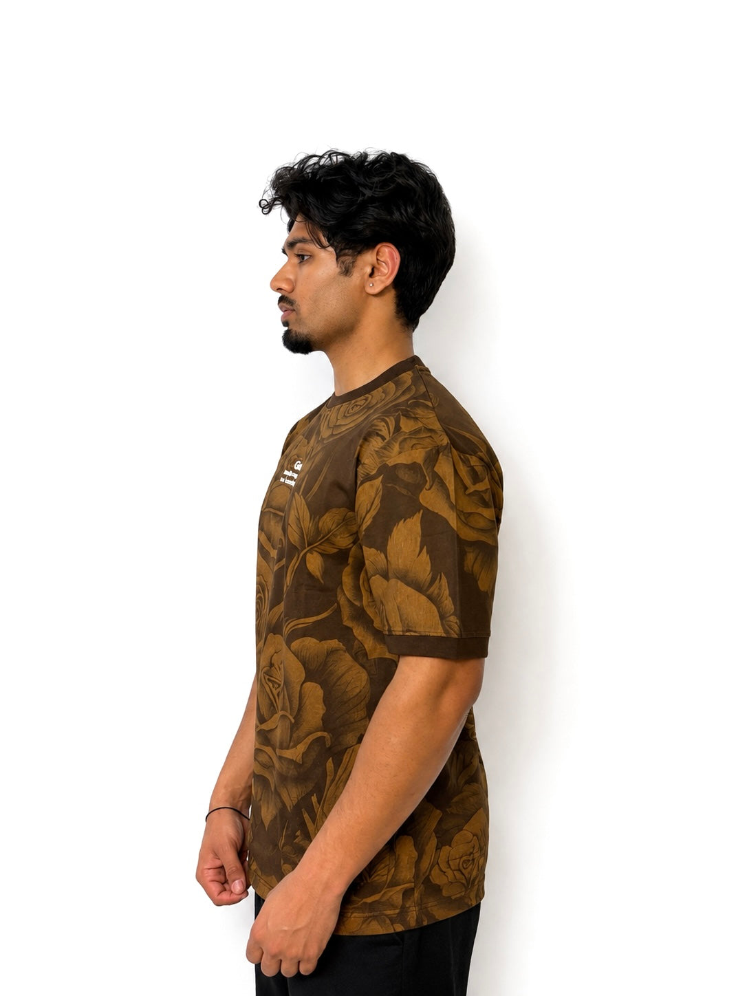Flexora Men’s Brown Floral Graphic Tee