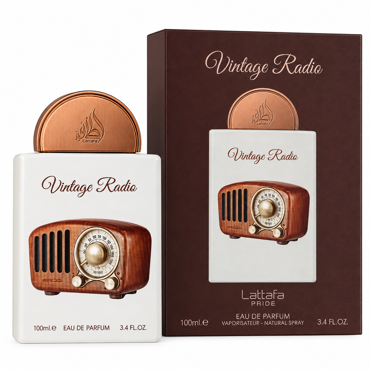 Lattafa Pride Vintage Radio Eau de Parfum Spray for Unisex, 3.4 Ounce